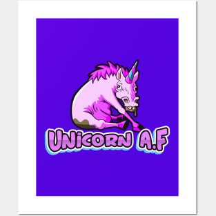 Unicorn AF, Funny Cute, Unicorn Gift, Unicorn Meme Posters and Art